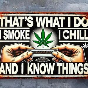 Retro Cannabis Sign - Black and Green